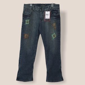 J-Star Patchwork Stretch Cropped Capri Jeans 5/6